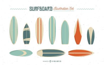 Surfboard Illustration Set