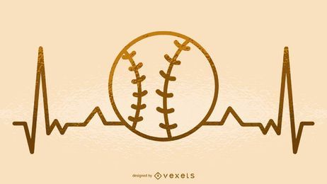 Ilustración del latido del corazón de béisbol Ilustración del latido del corazón de béisbol