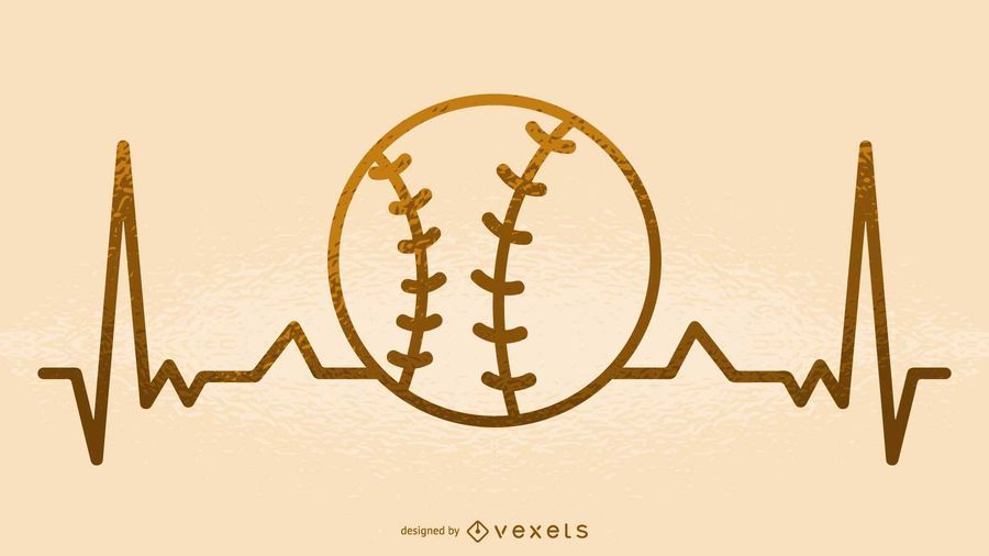 Baseball heartbeat illustration Baseball heartbeat illustration