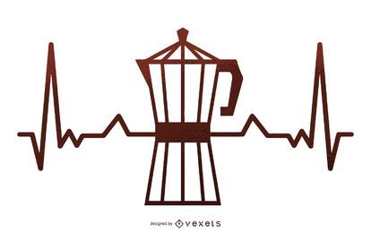 Kaffeemaschine Herzschlag Abbildung Kaffeemaschine Herzschlag Abbildung