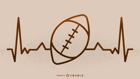 Football heartbeat illustration