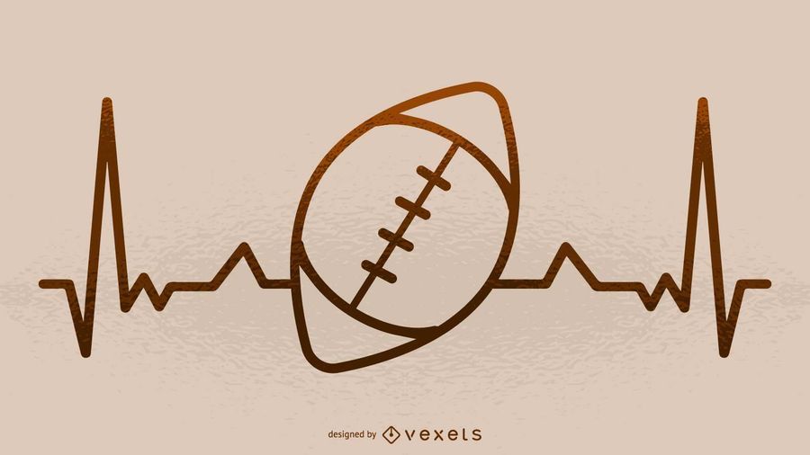 Football heartbeat illustration Football heartbeat illustration