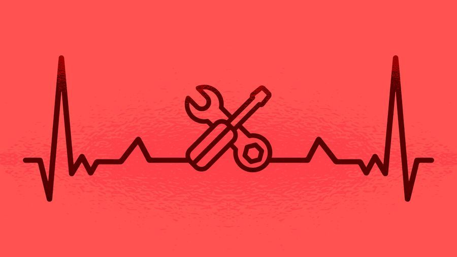 MECHANIC AND HEARTBEAT ILLUSTRATION MECHANIC AND HEARTBEAT ILLUSTRATION