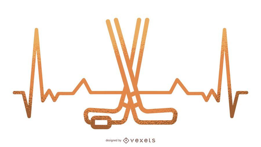 Ice hockey heartbeat illustration Ice hockey heartbeat illustration