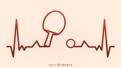 Ping Pong Herzschlag Illustration