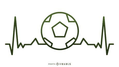 Soccer Heartbeat Illustration Soccer Heartbeat Illustration
