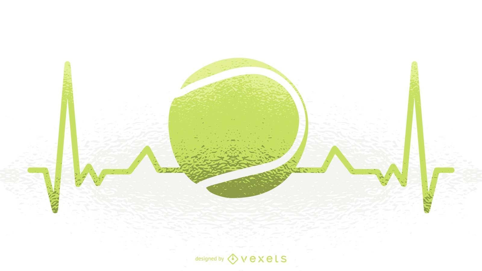 Tennis Heartbeat Illustration