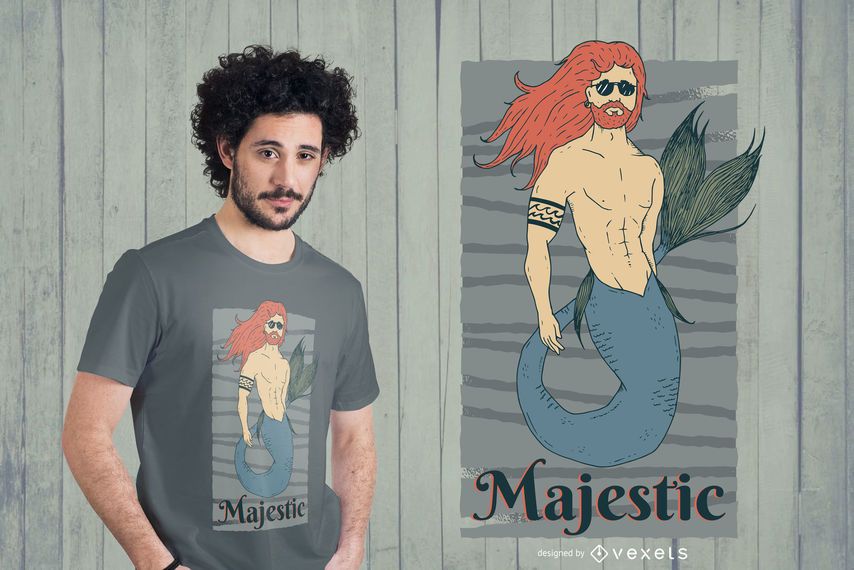 Majestic Merman camiseta de diseño Majestic Merman camiseta de diseño
