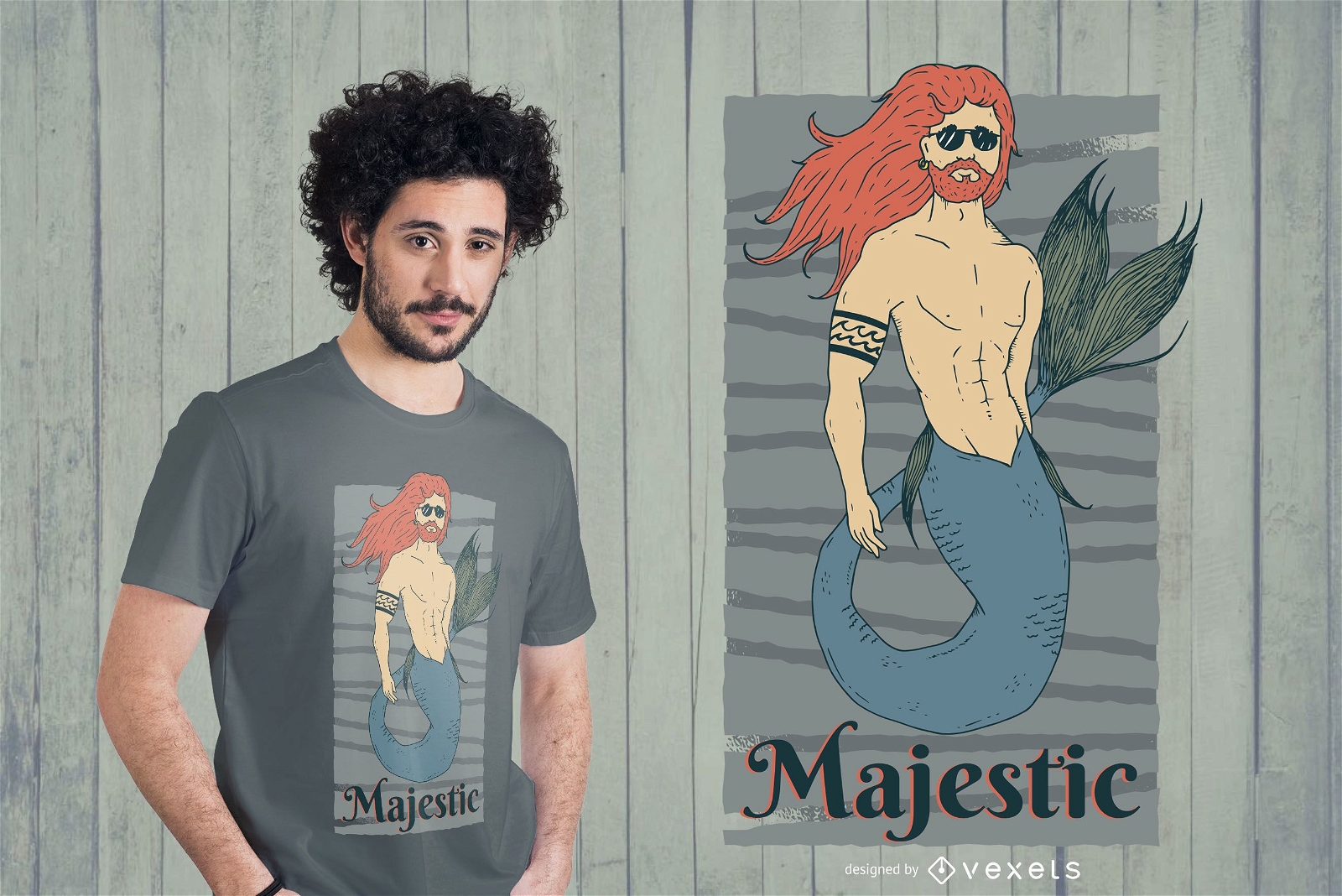Diseño de camiseta Majestic Merman