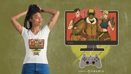 Gaming Characters T-shirt Design Gaming Characters T-shirt Design