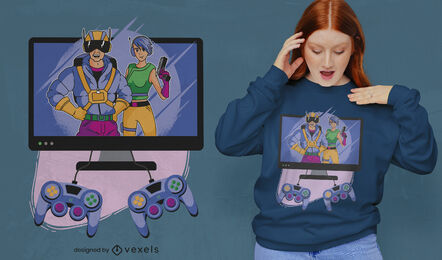 Gaming-Charaktere T-Shirt-Design
