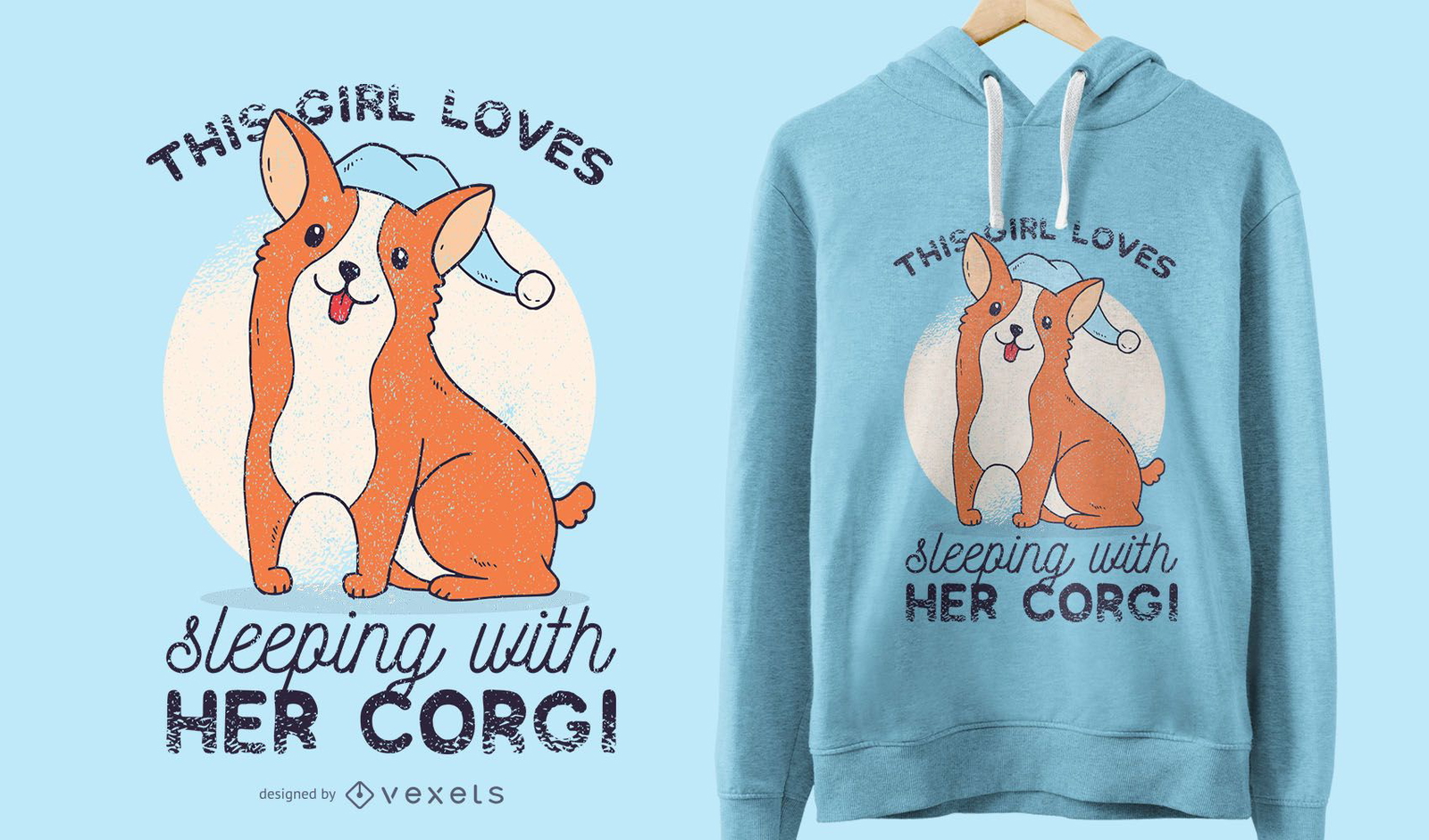 Sleepy Corgi T-Shirt Design