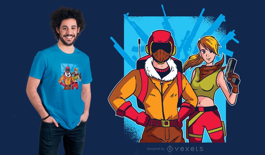 Projeto do t-shirt dos caráteres de Fortnite Projeto do t-shirt dos caráteres de Fortnite