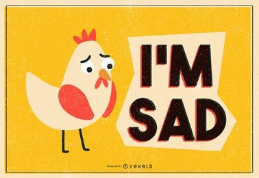 Sad Chicken Illustration