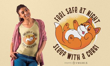 Diseño de camiseta Dormir con Corgi