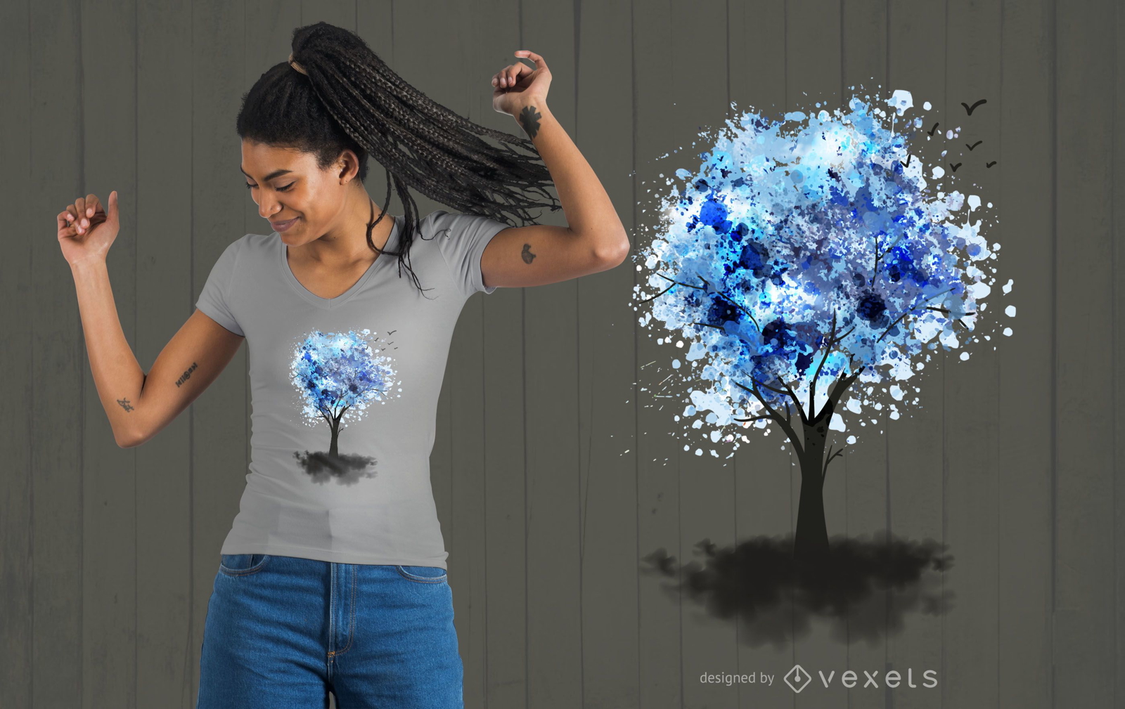 Design de camisetas Fantasy Tree
