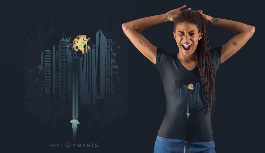 Skyline Fantasy T-shirt Design Skyline Fantasy T-shirt Design