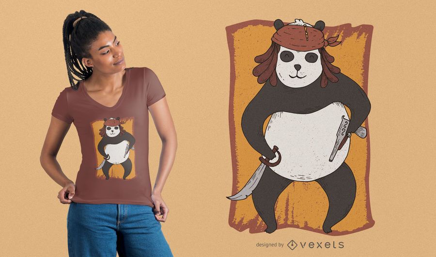 Panda Pirate T-shirt Design Panda Pirate T-shirt Design