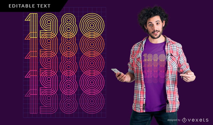 Design 1980 do t-shirt do vintage Design 1980 do t-shirt do vintage