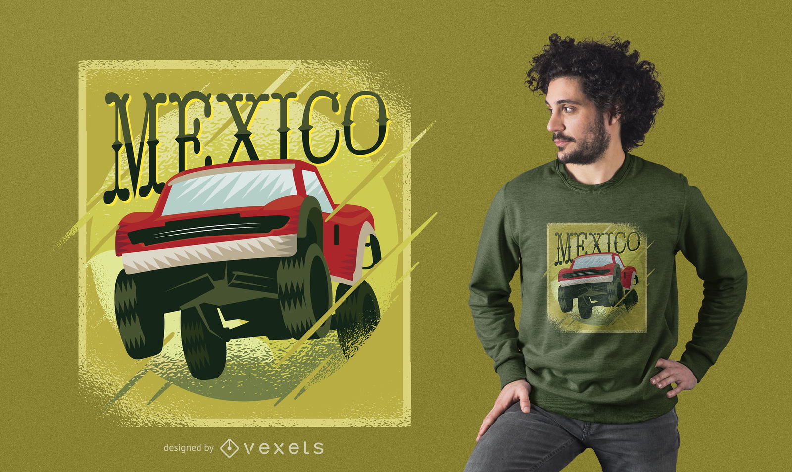 Design de camiseta do super caminhão do México