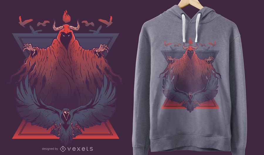 Diseño de camiseta de Demon Raven Diseño de camiseta de Demon Raven