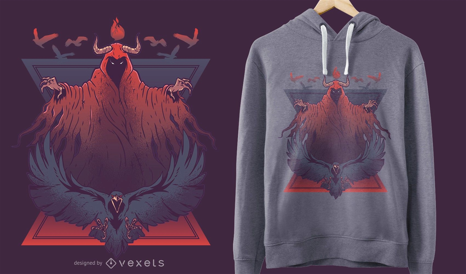 Demon Raven T-Shirt Design