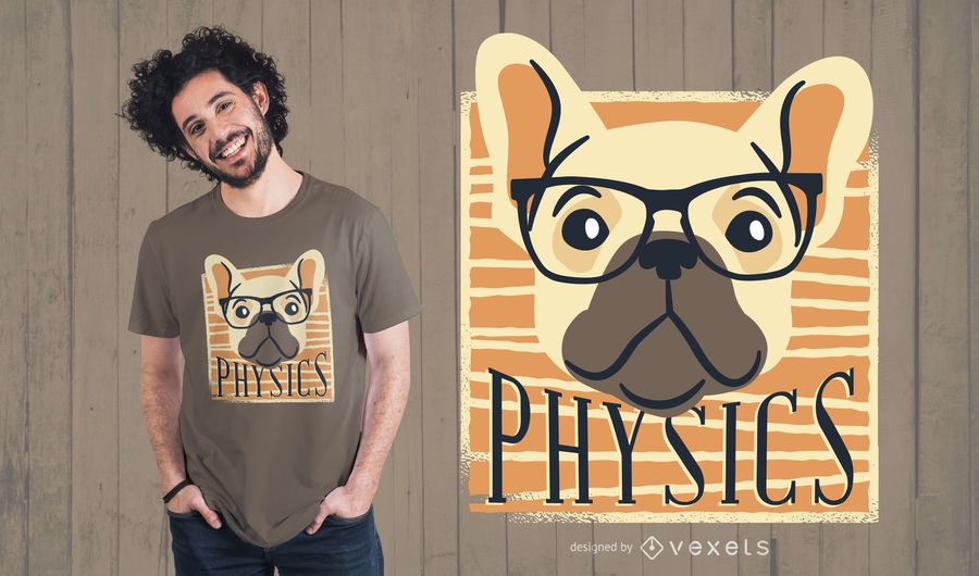 Diseño de camiseta de perro Nerdy de física Diseño de camiseta de perro Nerdy de física
