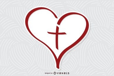 Cross Heart Vector