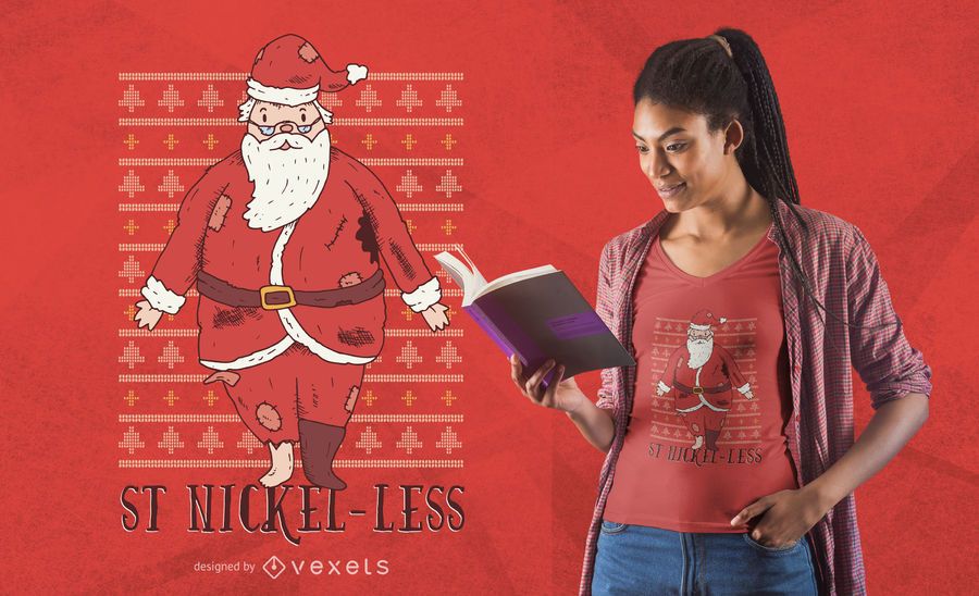 Funny Poor Santa T-shirt Design Funny Poor Santa T-shirt Design