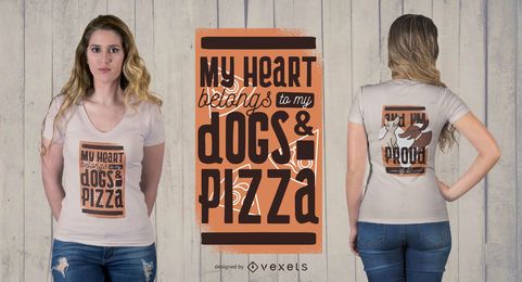 Animais de Estimação e Pizza T-Shirt Design Animais de Estimação e Pizza T-Shirt Design