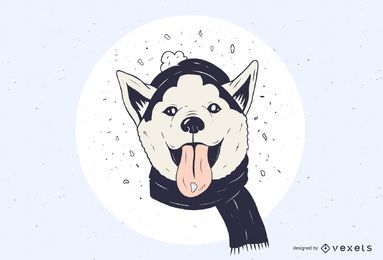 Snowy Husky Illustration Snowy Husky Illustration