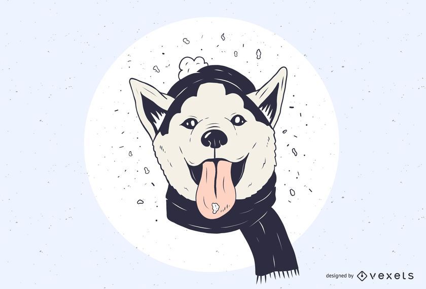 Snowy Husky Illustration Snowy Husky Illustration