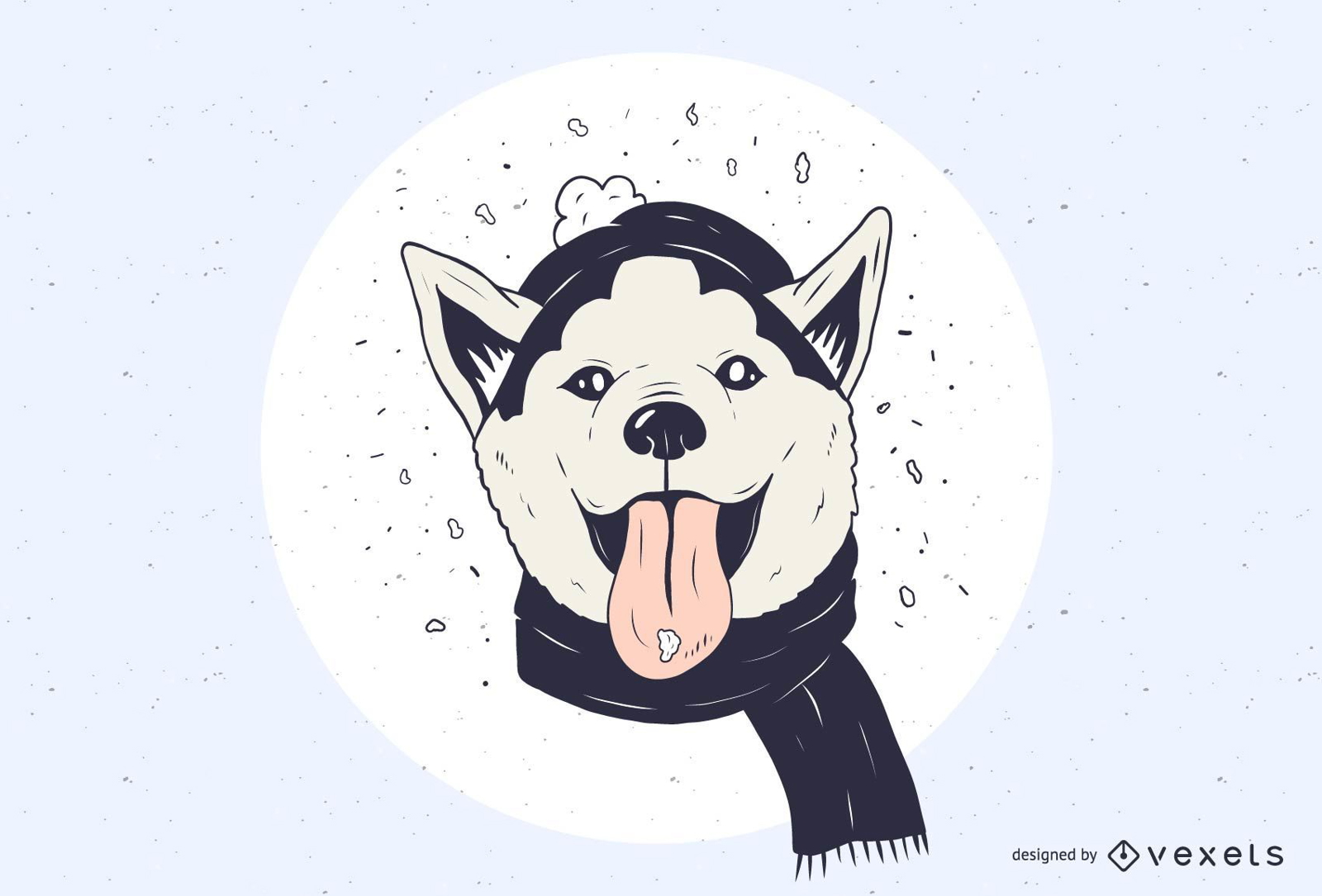 Snowy Husky Illustration