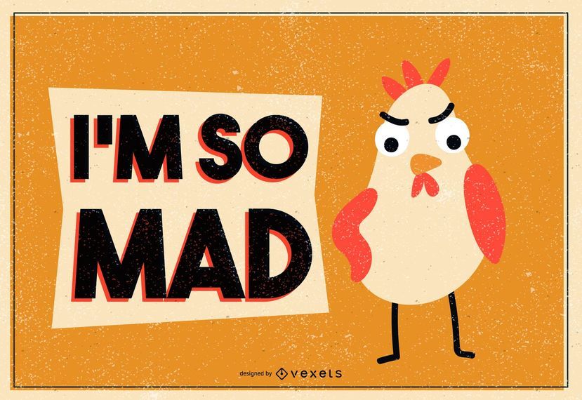 Mad chicken illustration Mad chicken illustration