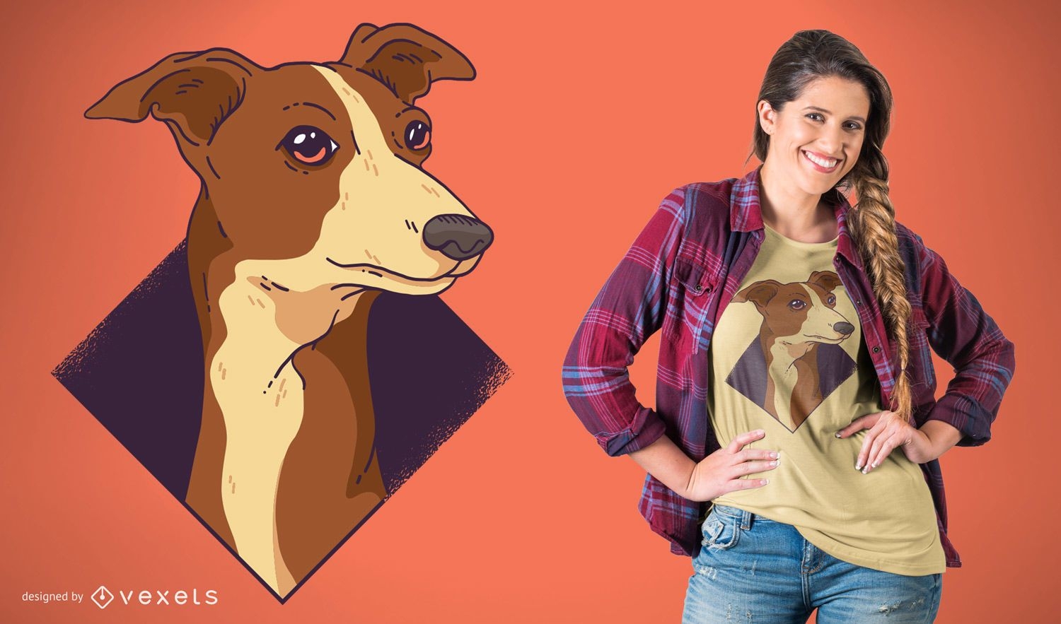 Design de camisetas para cães Whippet