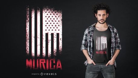 Diseño de camiseta Murica American Flag