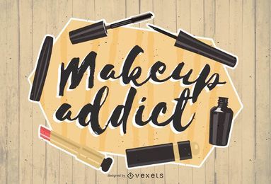 Maquillaje adicto belleza ilustración Maquillaje adicto belleza ilustración