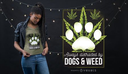 Hunde und Weed T-Shirt Design Hunde und Weed T-Shirt Design