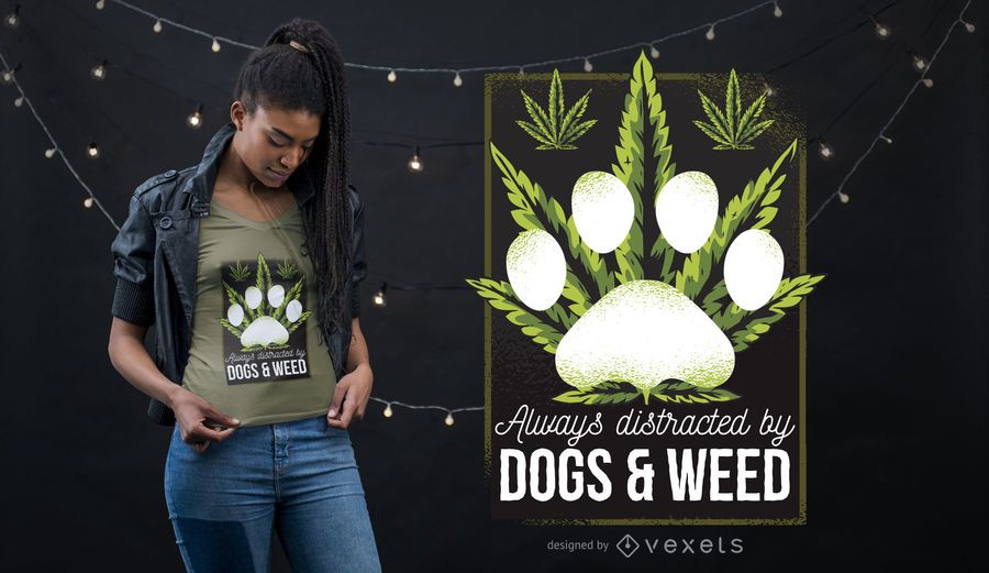 Dogs and Weed T-Shirt Design Dogs and Weed T-Shirt Design