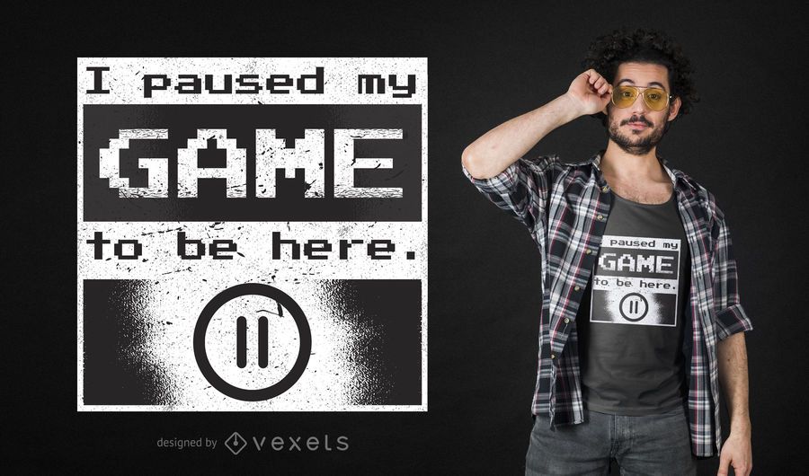 Paused Gamer T-Shirt Design Paused Gamer T-Shirt Design