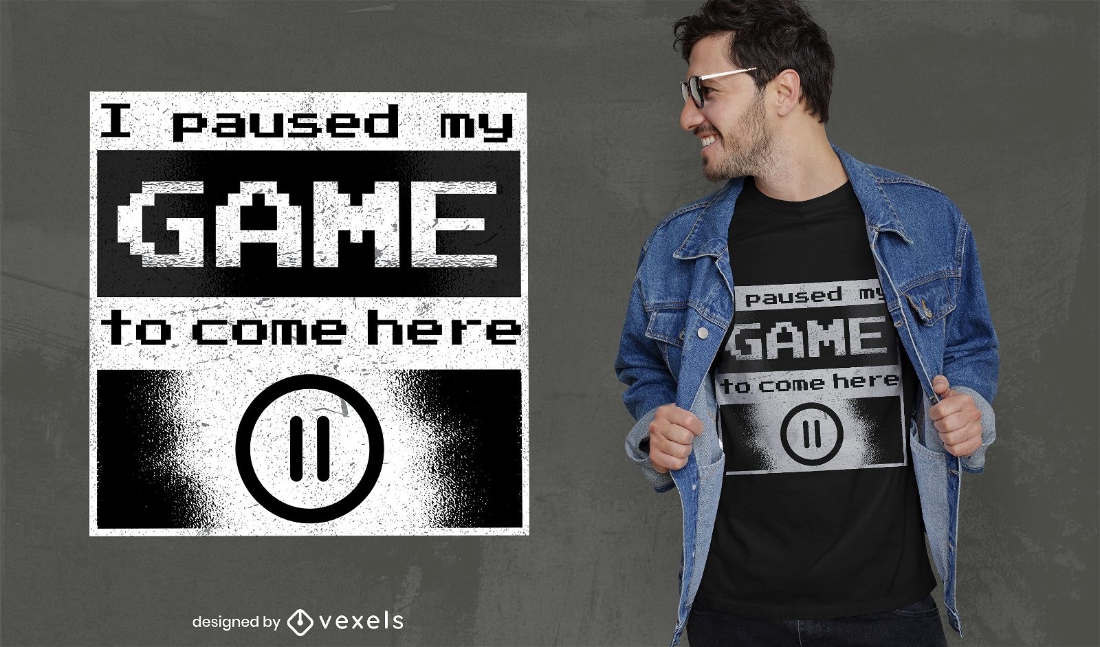 Angehaltenes Gamer-T-Shirt-Design