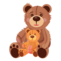 Ilustración de dos osos de peluche Diseño PNG