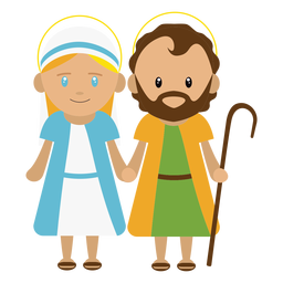 Ilustración de José y María Diseño PNG