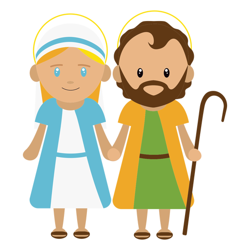 Joseph and mary illustration