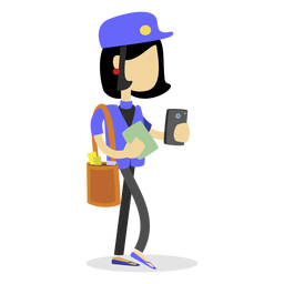 Mailwoman entregando cartas Diseño PNG