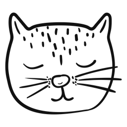 Schlafender Katzenhand gezeichneter Avatar PNG-Design