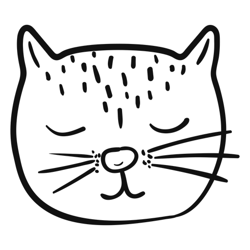 Sleeping cat hand drawn avatar PNG Design