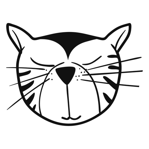 Sleepy cat hand drawn avatar PNG Design