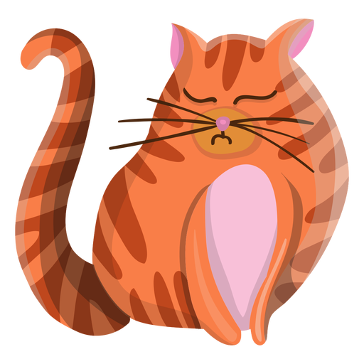 Schl?frige Katze Illustration PNG-Design