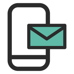 Ícone de contato de e-mail no smartphone Desenho PNG